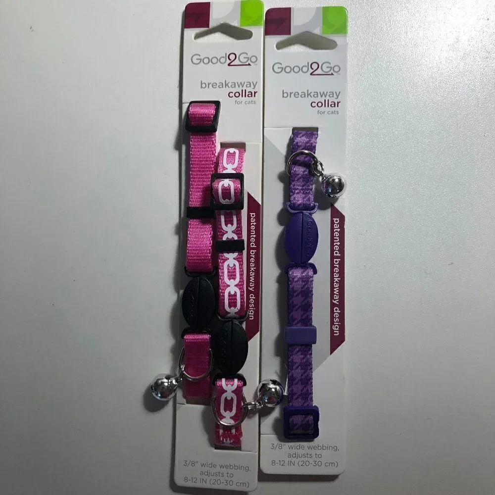 🛒 $9 3 pack of Cat Breakaway Collars Purple and Pink Adjusts to 8